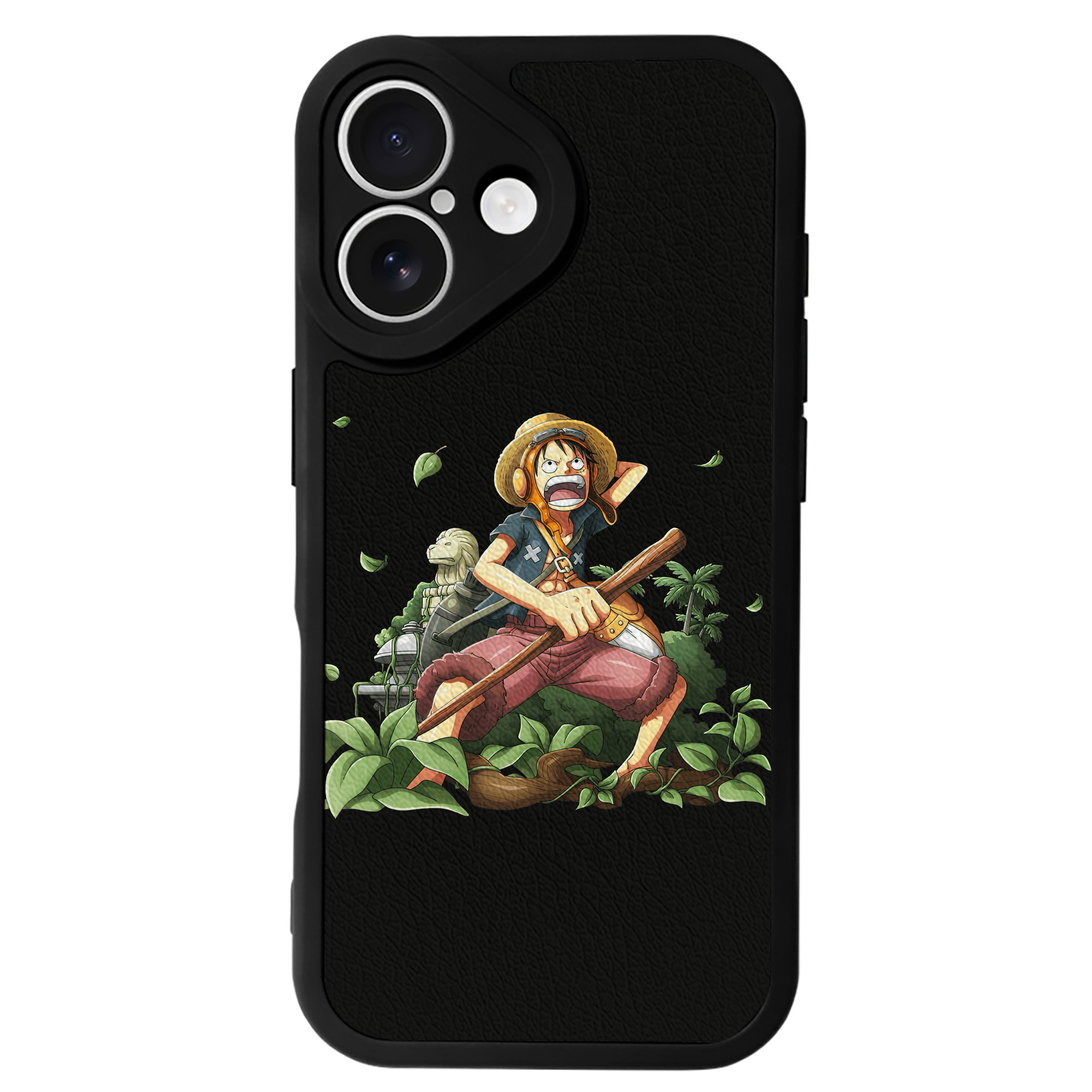 （画像用） ワンピース モンキー・D・ルフィ ONE PIECE Monkey D. Luffy 【iPhone 16シリーズ対応】シリコンスマホケース（レザー調） 材質：シリコン